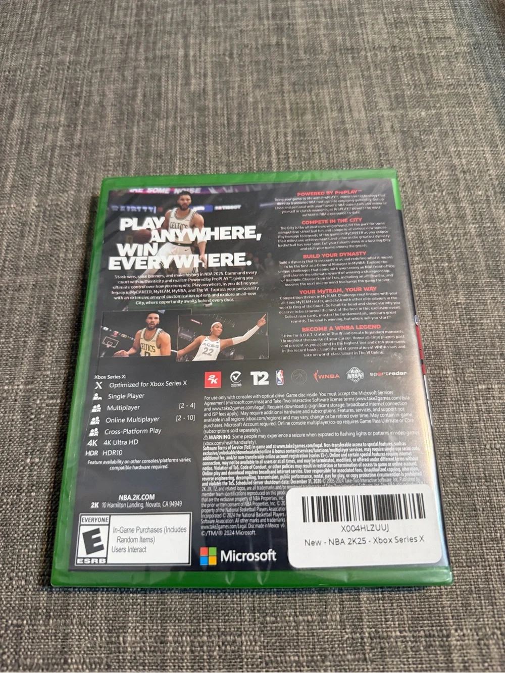 Microsoft Xbox Series X 2K25 Game - Green and Black Cover